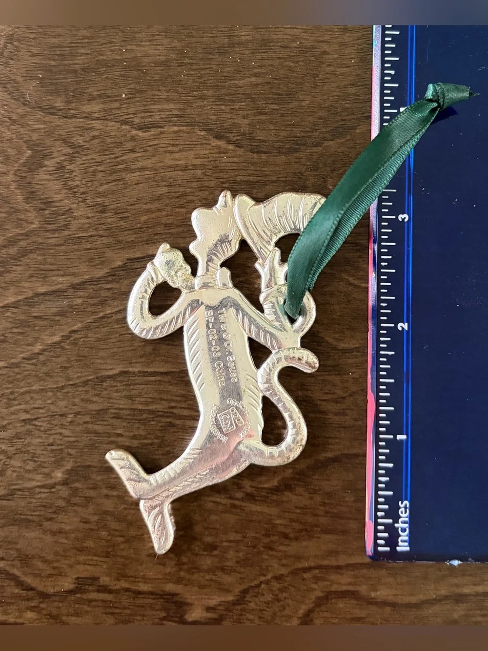 2003 official movie merchandise silver-plated Dr Seuss Cat In The Hat ornament